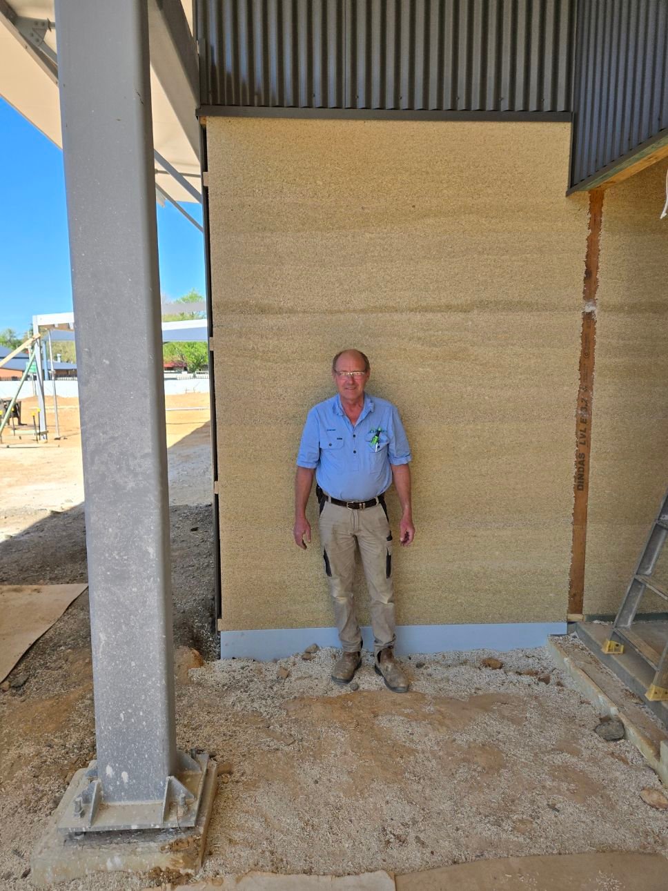 outside a hempcrete build i