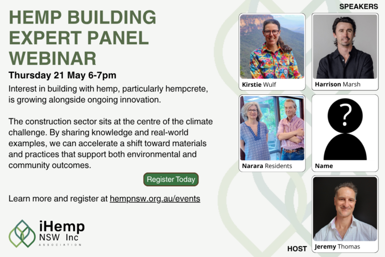 Hemp Building Expert Panel iHemp NSW Webinar