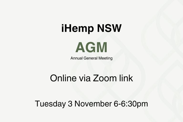 iHemp NSW AGM Save the Date (3 Nov 2026)
