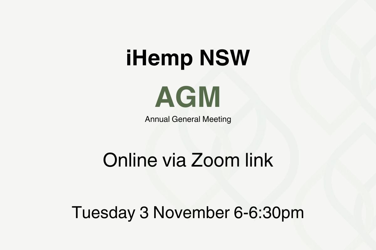 iHemp NSW AGM Save the Date (3 Nov 2026)