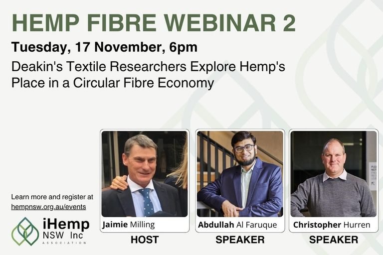 Hemp Fibre Webinar 2: Deakin’s Textile Researchers Explore Hemp’s Place in a Circular Fibre Economy
