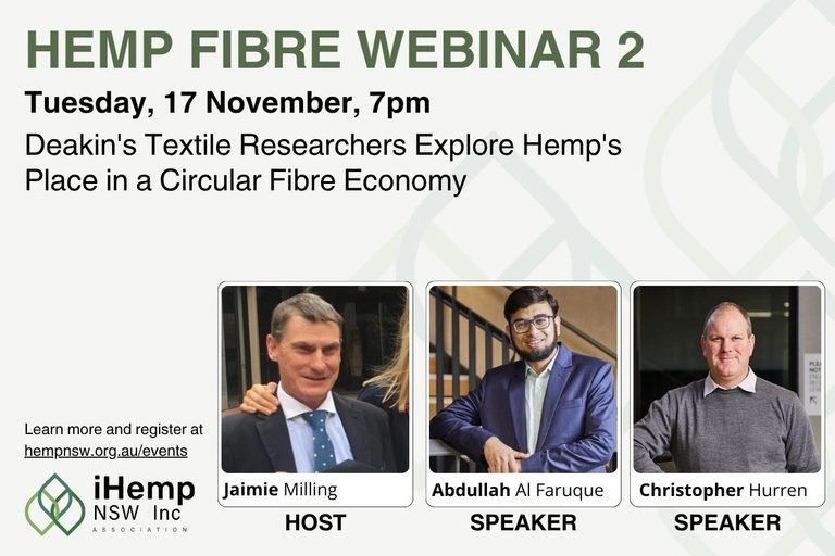 Hemp Fibre Webinar 2: Deakin’s Textile Researchers Explore Hemp’s Place in a Circular Fibre Economy