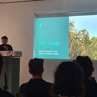 Harrison March presenting at the event